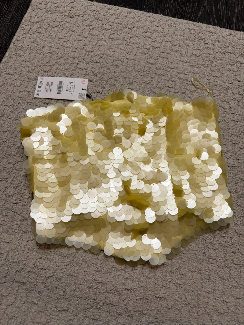 Zara Gold Sequin Crop Top